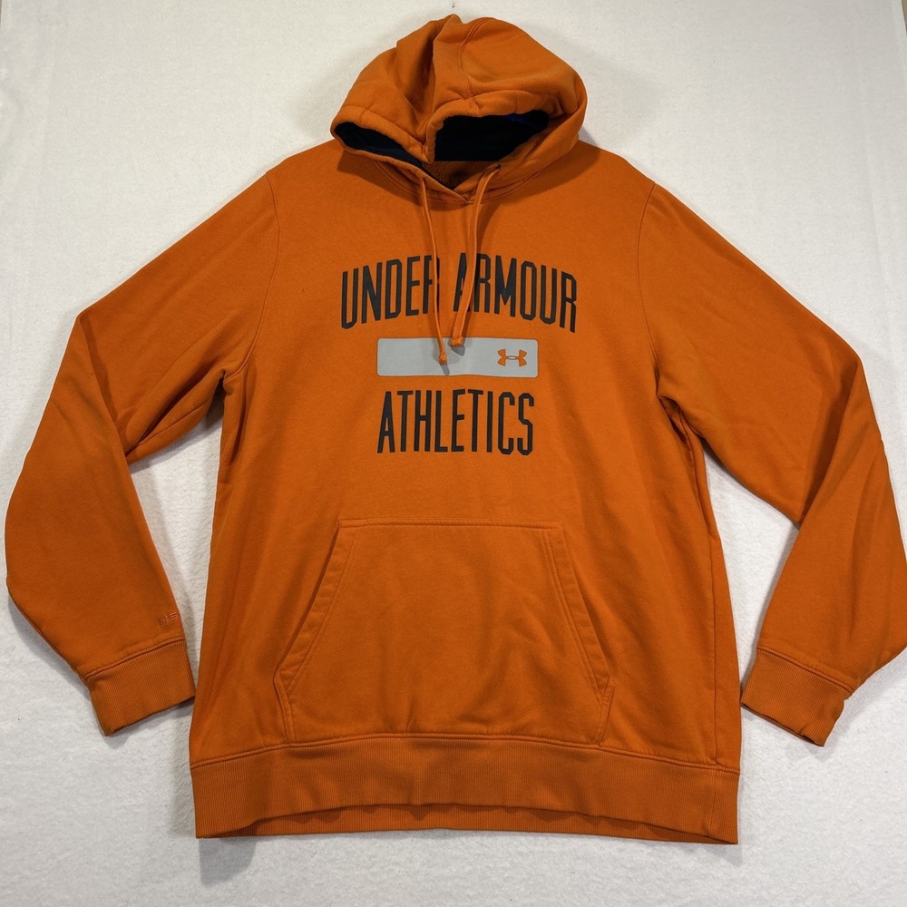 Under Armour Cold Gear Storm Men’s Hoodie Large Orange Long Sleeve Loose Fit